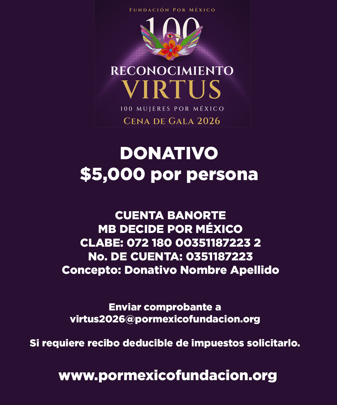 Cena de Gala Virtus Por México Fundación